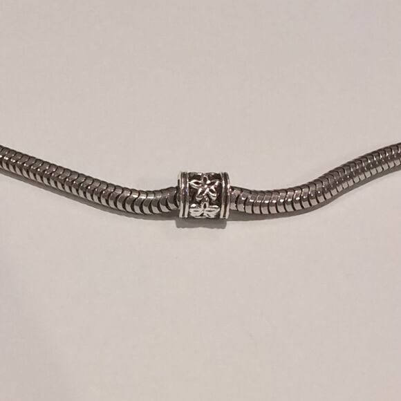 Silver Floral Spacer Charm for Pandora‎ Style Bracelet - Picture 1 of 3
